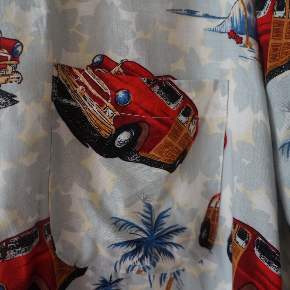 Mens XL Hawaiian Shirt Woody Palm Trees - Picture 5 of 7